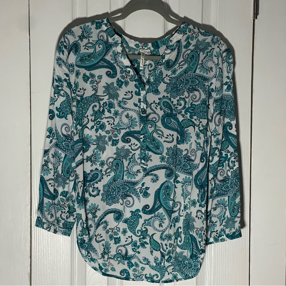 Grand & Greene Turquoise Paisley Blouse
